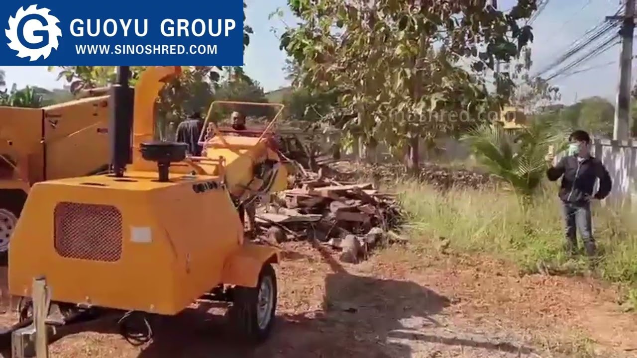 🌴 ​​Thai Rubber Plantation RESCUE: How We Shred 100mm Trash Wood in 2900 RPM Torrent! | GY-BC130​